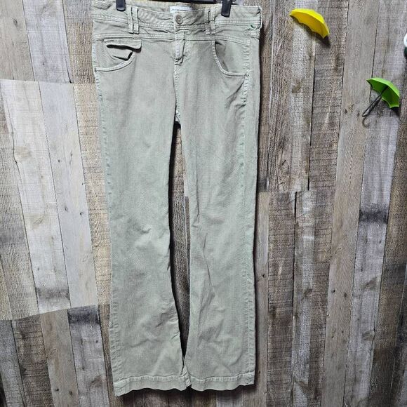 Pilcro & The Letterpress Anthropologie Greyish Green Vintage Slim Flare Jeans - Picture 1 of 4